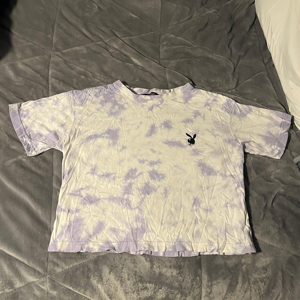 Missguided PlayBoy Bunny Purple Tie Dye Tee
